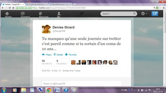 Rt Twitter 8 déc. 2012